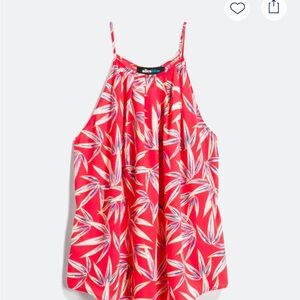 Alice + Olivia Vibrant Red Leaf Print Camisole